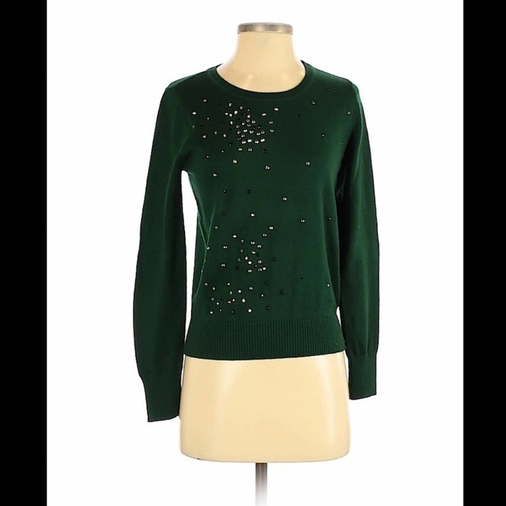 Moma sequined jewel toned‎ green sweater, small